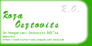 roza osztovits business card